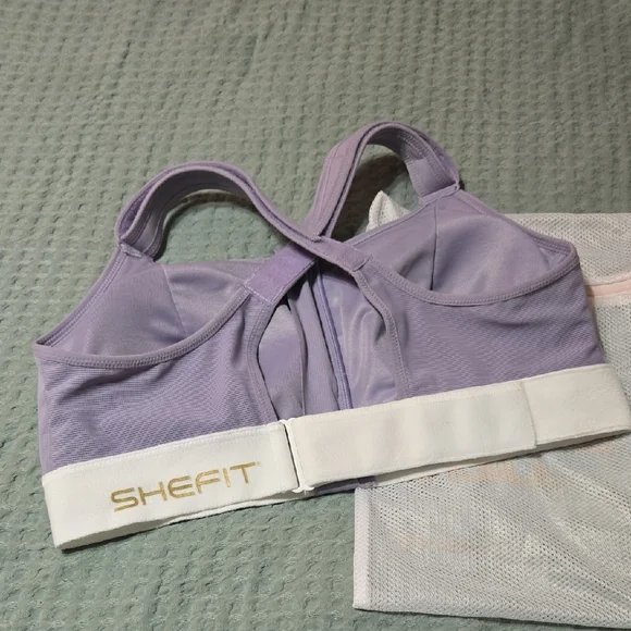 SHEFIT Lavender and White Sports Bra with Gold Logo - Brand New! - Picture 5 of 13